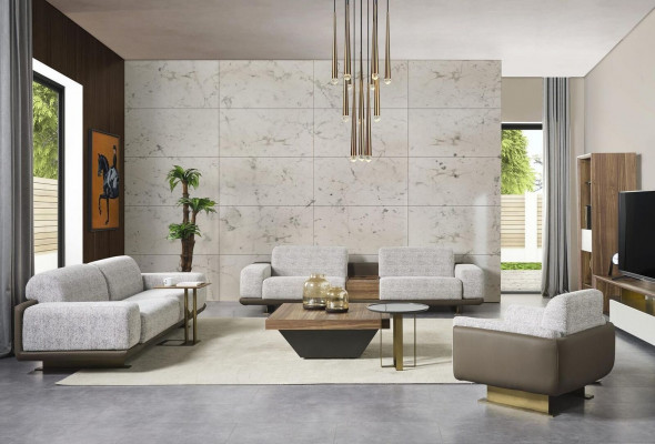 Grupp Canapéen Komplett Polstersofa Gro Stoffsofa Sofa-Garnitur 3tlg