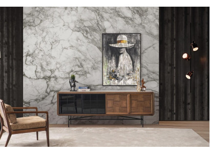 Dëschzëmmer Anrichte Sideboard Kommode Holz Braun Schaf Kommoden