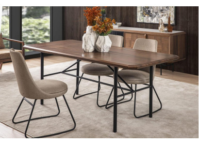Iesszëmmerdësch Iessdësch Dësch Iesseck Iesszëmmer 205 cm Holz Brong