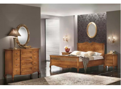 Bett 2x Nuetsdëscher Kommode 5 Deeler Set Schlofzëmmer Italienescht Miwwelen