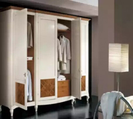 Schlofzëmmer Luxus Kleederschaf Wäiss Schaf Holz Modern Miwwelen Nei