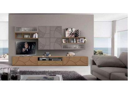 Design Wandcloset Regal Stuffzëmmer Holz Schief Wandregaler Italien Nei