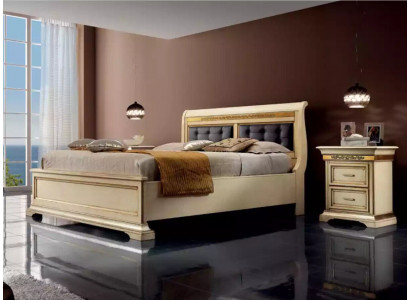 Bett 2x Nuetsdëscher 3tlg. Schlofzëmmer Set Designer Luxus Komplett Setzer