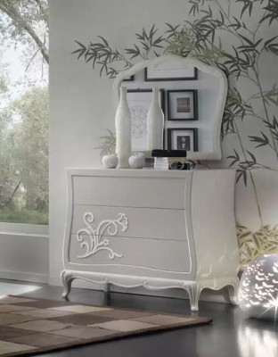 Luxus Schlofzëmmer Set 5-deleg. Bett 2x Nuetsdëscher Kommode Designer Miwwelen
