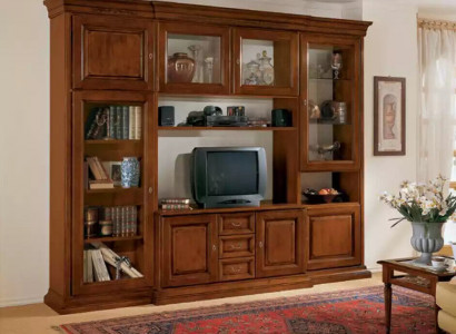 Wohnzëmmer Miwwelen Wunnwand klassesch Italienesche Stil Holz Miwwelen Nei