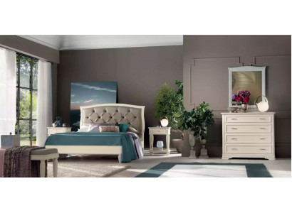Bett 2x Nuetsdëscher 5 Stéck Schlofzëmmer Design Luxus Kommode Komplett.