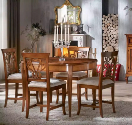Iesszëmmer Garnitur 4x Still Iessdësch Grupp Iessgrupp Sideboard 6tlg