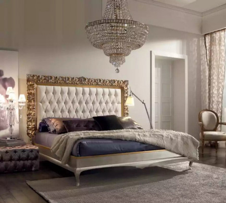 Bett Luxus Bettrahmen Holz Schlofzëmmer Duebel Italienesch Miwwelen Nei