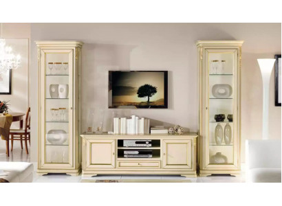 Italienesch Wunnzëmmer Wunnwand 2x Vitrine Schaf Designer Set 3tlg
