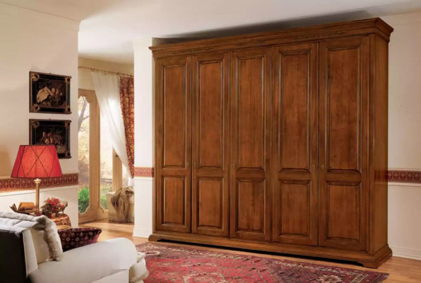 Schlofkummer Kleederschaf Schaf Holz Wunnzëmmer Miwwelen Braun Italien