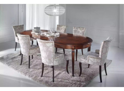 Design-Iesszëmmer-Set 5-Deeler: Miwwelen-Stolgroupe-Dësch 4x Stull-Garnitur