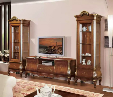 Brongt TV-Regal RTV-Sideboard Wunnzëmmer Miwwelen Holz Stee Kummerdéier