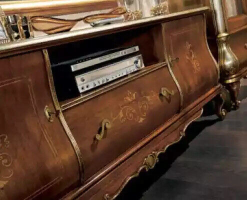 Brongt TV-Regal RTV-Sideboard Wunnzëmmer Miwwelen Holz Stee Kummerdéier