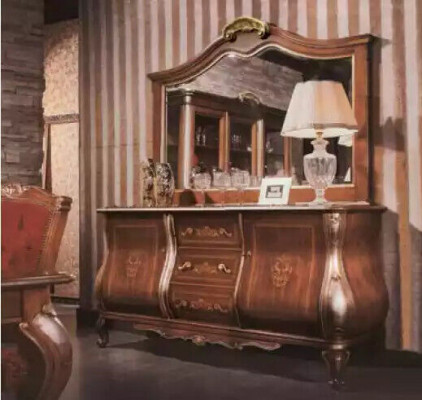 Héichwäerteg luxuriéis klassescht Wunnzëmmer Sideboard Holz brong 200x53x100