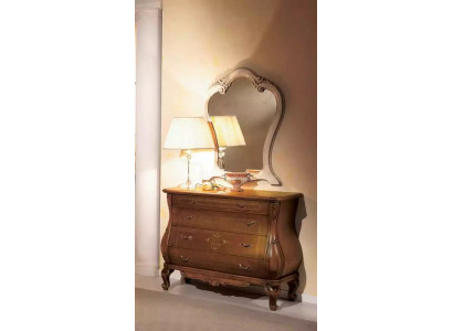 Schlofzëmmer Kommode mat Spigel Luxus klassesch Miwwelen Set 2tlg Holz