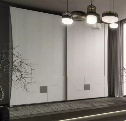 Kleederschaf Holz Schlofkummer Miwwelen Design Schief Wäiss Italien Nei