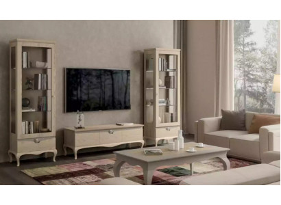 Wunnzëmmer rtv Vitrin Wunnwand Schief Design Art déco Vitrinen Set
