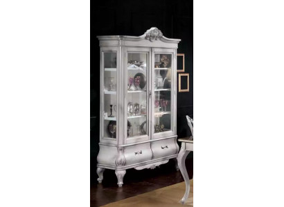 Holz Vitrine wäiss Sideboard Design Schief Italienesch Miwwelen Schaf