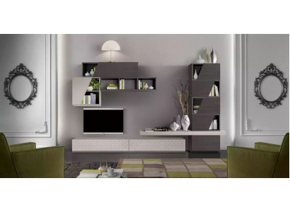 Wunnzëmmer Mauerregaler Wunnzëmmer Schief Design TV Modern Luxus Nei
