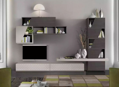 Wunnzëmmer Mauerregaler Wunnzëmmer Schief Design TV Modern Luxus Nei