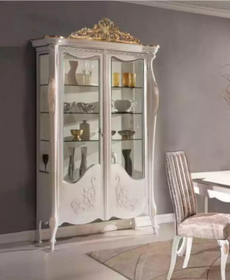 Vitrinnenglas, Schaf Vitrin, Wunnzëmmer Holz, Anrichte, Italienesch Miwwelen