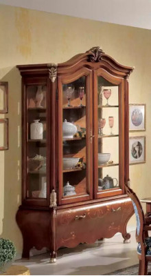 Luxus Holz Vitrine Anrichte Design Schief Braun Italienesch Miwwelen Nei