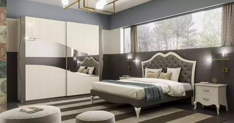 Design Better Schlofkummer Bett 2x Nuetsdëscher Modern Luxus Miwwelen 3tlg