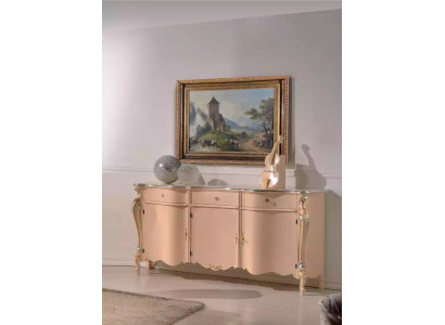 Säitenaus Kommode Luxus Beige Schief Hëlz Hëlzschaf Schaf 200x57x100