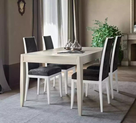 Modern Iesszëmmer Set Dësch Klassesch Stullgrupp 4x Still 5tlg. Set Sëtzgrupp