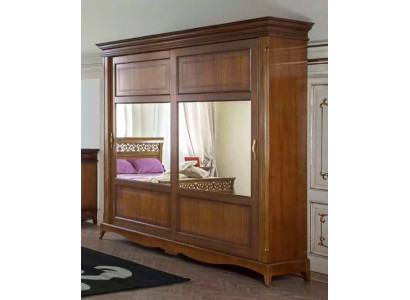 Schlofkummermiwwel Kleederschaf mat Spigel Massivholz Design Italien.