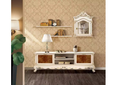 Wunnwand Regaler Wunnzëmmer Holz Wäiss Wandvittrin Wandregaler Italien Nei