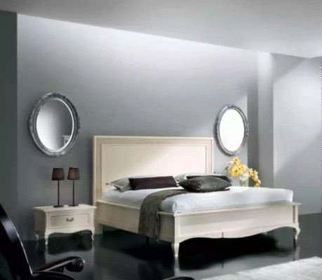 Bett 2x Nuetsdësch 4 Deeler Schlofzëmmer Set Miwwel Kommode Luxus Nei