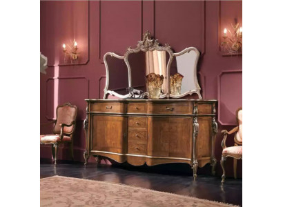 Sideboard mat Spigel Wunnzëmmer Anrichte Miwwelen Design Schaf Brong Nei