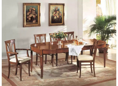 Iesszëmmer Set Iess Grupp Holz Dësch 7tlg Komplett Set Iessdësch 6x Stullën