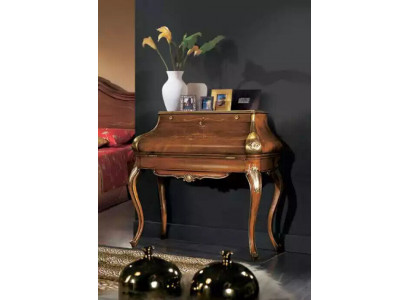 Design Luxus Braun Konsolendësch Schlofkummer Miwwelen Schminktisch Holz