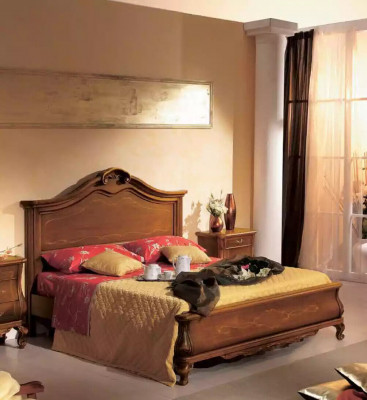 Holz-Doppelbett am klassesche Stil Luxuriéis Schlofzëmmer Design Better