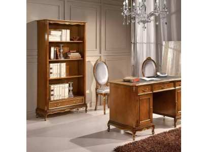 Elegant hëlzene brongen Schreifdësch Bicherregal Büro Miwwel Set 2 Deeler Set