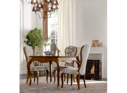 Luxus Iesszëmmer Set Braun Garnitur Klassesch Dësch 4x Still Sets 5tlg