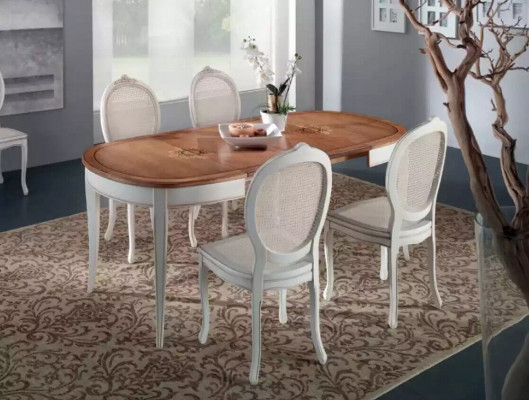 Italienesch Miwwel Designer Holz Dësch Sëtz Polster Iess Zëmmer 4x Still