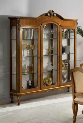 Klassesch Vitrinn Holz Edel Luxus Glas Schaf Holz Regal Vitrinnen