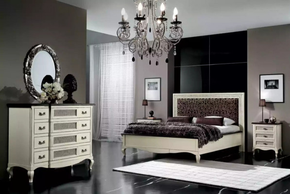 Holz Italienesch Miwwelen Design Miwwelstil 2-Deel Kommode mat Spigel Nei