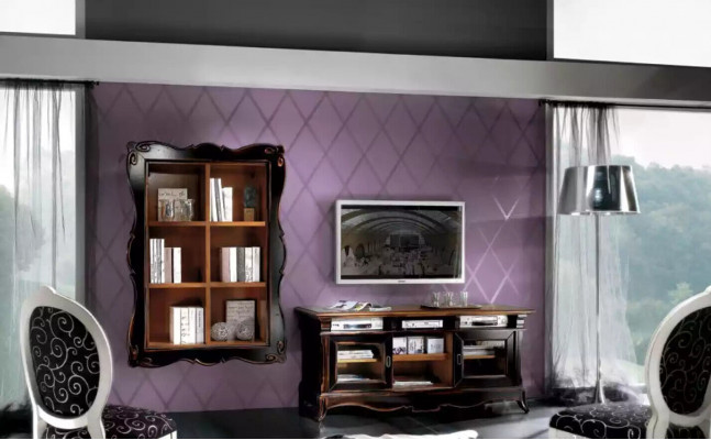 Televisiounsstand Wunnwand Regal Wunnzëmmer Klassesch Holz Design Miwwelen Nei