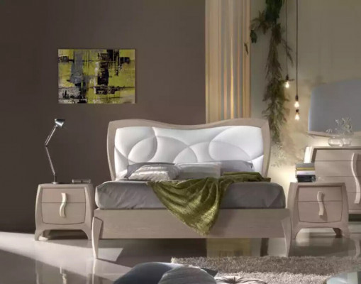 Design Bett 2x Nuetsdëscher 3 Deeler Schlofzëmmer Luxus Komplett Garnitur