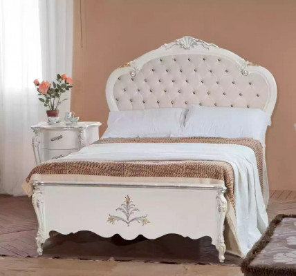 Design Bett 120x200cm Chesterfield Holz-Bett Betten Hotelzëmmer Bestietnes