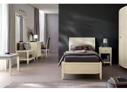 Luxus Komplett-Schlofzëmmer-Set Beige Schreifdësch Bett Nuetsdësch Nei