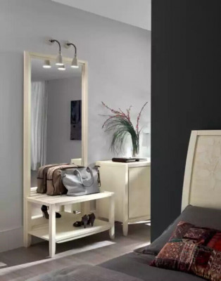 Luxus Komplett-Schlofzëmmer-Set Beige Schreifdësch Bett Nuetsdësch Nei