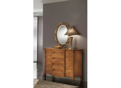 Schlofkummer Kommode mat Spigel Luxus Modern Miwwel Set 2tlg Holz Neit