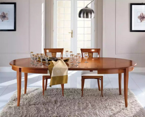 Italienesch Miwwelen Designer Holz Dësch Sëtz Iess Zëmmer 4x Stull Garnitur