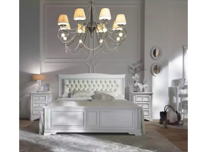 Komplett Schlofzëmmer Set Bett 2x Nuetsdëscher 3 Stéck Designer Luxus