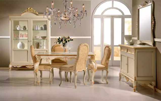 Design Holz Schaf Vitrin Schief Italienesch Stil Miwwelen Anricht